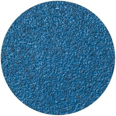 Merit Abrasives - 3" Disc Diam, 36 Grit, Zirconia Alumina Quick Change Disc - Type R Attaching System, Coated, Blue, Very Coarse Grade, 20,000 RPM - Apex Tool & Supply