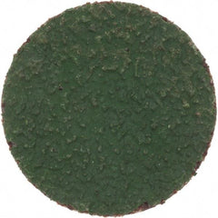 Merit Abrasives - 1" Disc Diam, 50 Grit, Zirconia Alumina Quick Change Disc - Type R Attaching System, Coated, Green, Coarse Grade, 40,000 RPM, R801 Series - Apex Tool & Supply
