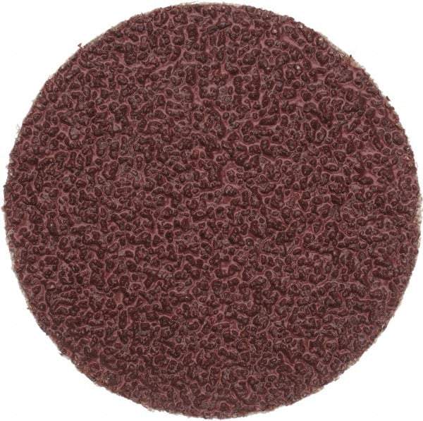 Merit Abrasives - 2" Diam, 36 Grit Aluminum Oxide Adhesive PSA Disc - Very Coarse, Black, Cloth Backing, Flexible - Apex Tool & Supply