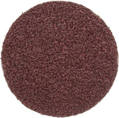 Merit Abrasives - 2" Diam, 36 Grit Aluminum Oxide Adhesive PSA Disc - Very Coarse, Black, Cloth Backing, Flexible - Apex Tool & Supply
