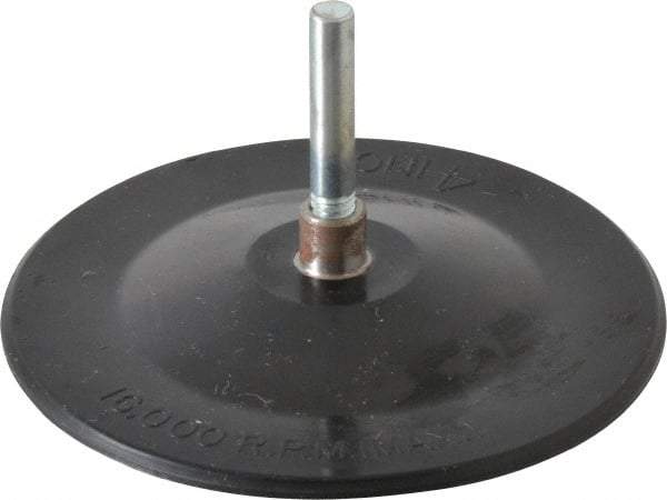 Merit Abrasives - 4" Diam Adhesive/PSA Disc Backing Pad - 1/4" Shank Diam, 6,000 RPM - Apex Tool & Supply