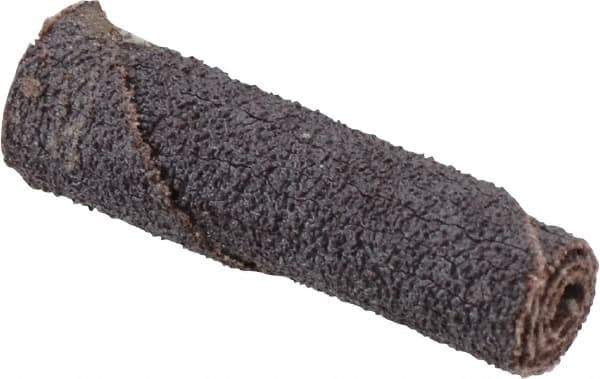 Merit Abrasives - 3/8" Max Roll Diam x 1-1/2" OAL, 60 Grit Aluminum Oxide Straight Cartridge Roll - 1/8" Pilot Hole Diam, Medium Grade - Apex Tool & Supply