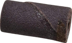 Merit Abrasives - 3/4" Max Roll Diam x 1-1/2" OAL, 80 Grit Aluminum Oxide Straight Cartridge Roll - 1/4" Pilot Hole Diam, Medium Grade - Apex Tool & Supply