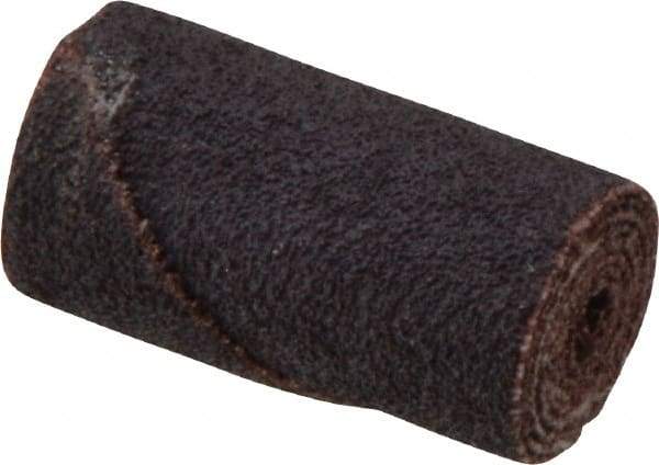 Merit Abrasives - 3/4" Max Roll Diam x 1-1/2" OAL, 60 Grit Aluminum Oxide Straight Cartridge Roll - 3/16" Pilot Hole Diam, Medium Grade - Apex Tool & Supply