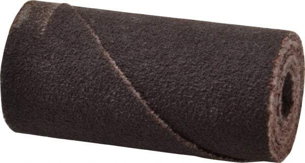 Merit Abrasives - 3/4" Max Roll Diam x 1-1/2" OAL, 120 Grit Aluminum Oxide Straight Cartridge Roll - 1/4" Pilot Hole Diam, Fine Grade - Apex Tool & Supply