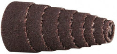 Merit Abrasives - 1-1/2" Long x 3/8" Diam, Aluminum Oxide, Full Taper Cartridge Roll - 60 Grit, 1/8" Pilot Hole Diam, Medium Grade - Apex Tool & Supply
