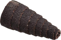 Merit Abrasives - 1-1/2" Long x 3/4" Diam, Aluminum Oxide, Full Taper Cartridge Roll - 60 Grit, 3/16" Pilot Hole Diam, Medium Grade - Apex Tool & Supply