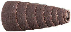 Merit Abrasives - 1-1/2" Long x 3/4" Diam, Aluminum Oxide, Full Taper Cartridge Roll - 80 Grit, 3/16" Pilot Hole Diam, Medium Grade - Apex Tool & Supply