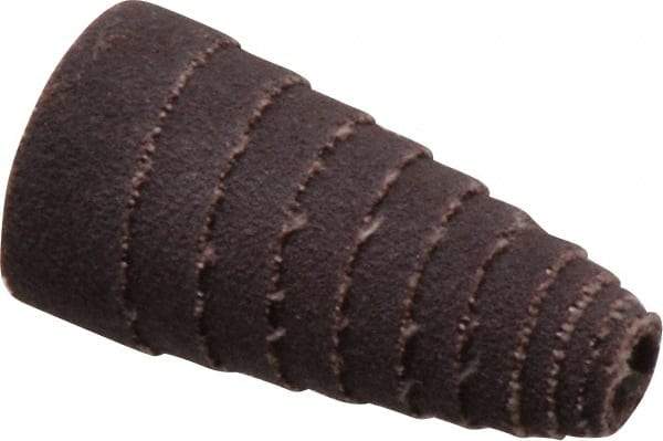 Merit Abrasives - 1-1/2" Long x 3/4" Diam, Aluminum Oxide, Full Taper Cartridge Roll - 120 Grit, 3/16" Pilot Hole Diam, Fine Grade - Apex Tool & Supply