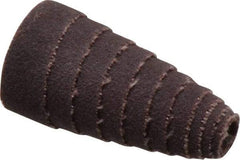 Merit Abrasives - 1-1/2" Long x 3/4" Diam, Aluminum Oxide, Full Taper Cartridge Roll - 120 Grit, 3/16" Pilot Hole Diam, Fine Grade - Apex Tool & Supply