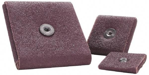 Merit Abrasives - 120 Grit, Fine Grade, Aluminum Oxide Square Pad - 3" Long x 3" Wide x 1/4" Thick, 12,000 Max RPM - Apex Tool & Supply