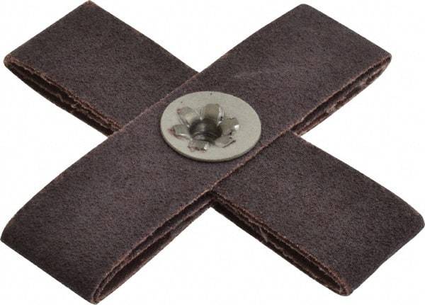 Merit Abrasives - 60 Grit, Medium Grade, Aluminum Oxide Cross Pad - 4" Long x 4" Wide x 1" Thick, 8 Ply, 12,000 Max RPM - Apex Tool & Supply
