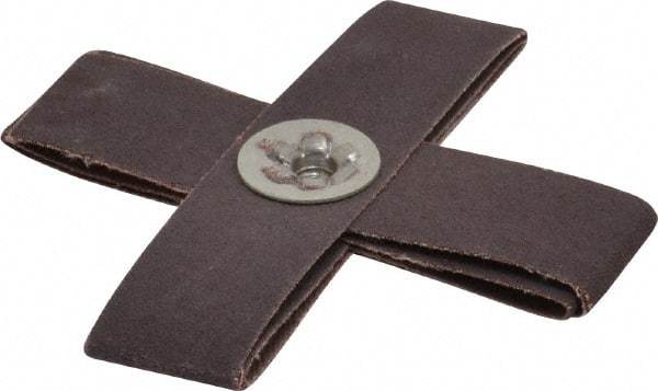 Merit Abrasives - 120 Grit, Fine Grade, Aluminum Oxide Cross Pad - 4" Long x 4" Wide x 1" Thick, 8 Ply, 12,000 Max RPM - Apex Tool & Supply