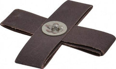 Merit Abrasives - 120 Grit, Fine Grade, Aluminum Oxide Cross Pad - 4" Long x 4" Wide x 1" Thick, 8 Ply, 12,000 Max RPM - Apex Tool & Supply