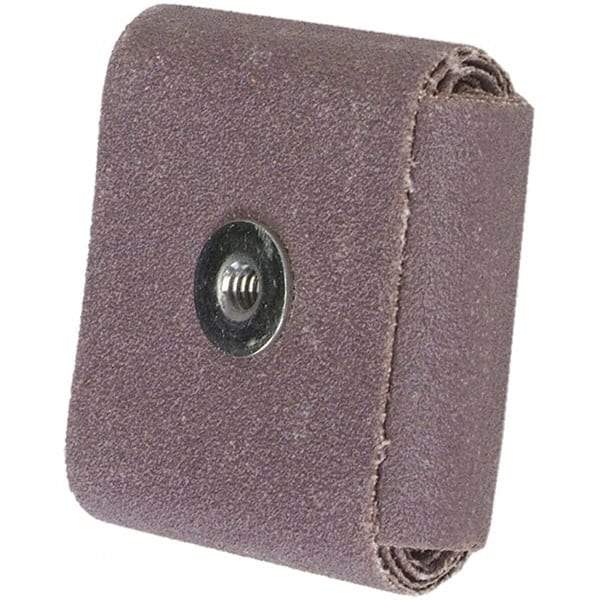 Merit Abrasives - 80 Grit, Medium Grade, Aluminum Oxide Square Pad - 2" Long x 2" Wide x 1/2" Thick - Apex Tool & Supply