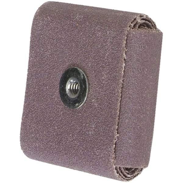 Merit Abrasives - 60 Grit, Medium Grade, Aluminum Oxide Square Pad - 1-1/2" Long x 1-1/2" Wide x 1/2" Thick - Apex Tool & Supply