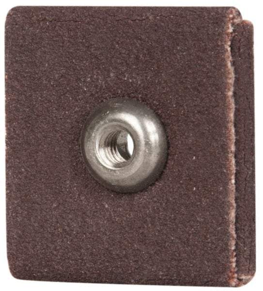 Merit Abrasives - 120 Grit, Fine Grade, Aluminum Oxide Square Pad - 1" Long x 1" Wide x 1" Thick, 1 Ply, 25,000 Max RPM - Apex Tool & Supply
