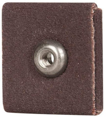 Merit Abrasives - 120 Grit, Fine Grade, Aluminum Oxide Square Pad - 1" Long x 1" Wide x 1" Thick, 1 Ply, 25,000 Max RPM - Apex Tool & Supply