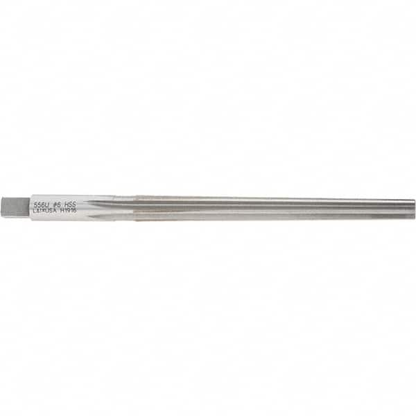 Made in USA - #6 Pin, 0.354" Diam, 0.2773" Small End, 23/64" Diam Straight Shank, 3-11/16" Flute, Taper Pin Reamer - Apex Tool & Supply
