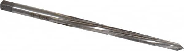 Made in USA - #0 Pin, 0.1638" Diam, 0.1287" Small End, 11/64" Diam Straight Shank, 1-11/16" Flute, Taper Pin Reamer - Apex Tool & Supply