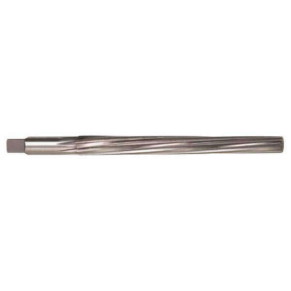Alvord Polk - #9 Pin, 0.6066" Diam, 0.4805" Small End, 9/16" Diam Straight Shank, 6-1/16" Flute, Taper Pin Reamer - Apex Tool & Supply