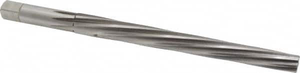Made in USA - #9 Pin, 0.6066" Diam, 0.4805" Small End, 9/16" Diam Straight Shank, 6-1/16" Flute, Taper Pin Reamer - Apex Tool & Supply