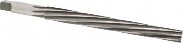 Made in USA - #10 Pin, 0.7216" Diam, 0.5799" Small End, 5/8" Diam Straight Shank, 6-13/16" Flute, Taper Pin Reamer - Apex Tool & Supply