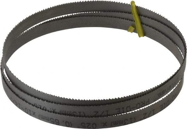 Starrett - 10 to 14 TPI, 5' Long x 1/2" Wide x 0.025" Thick, Welded Band Saw Blade - Bi-Metal, Toothed Edge, Raker Tooth Set, Contour Cutting - Apex Tool & Supply