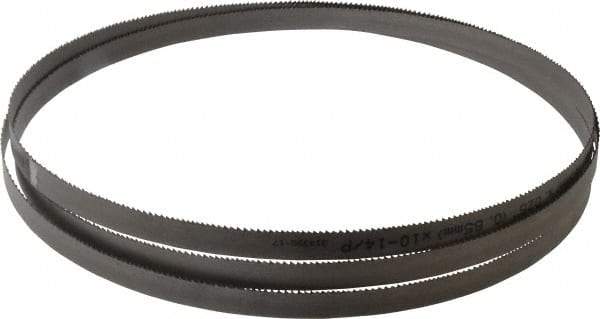 Starrett - 10 to 14 TPI, 7' 8" Long x 1/2" Wide x 0.025" Thick, Welded Band Saw Blade - Bi-Metal, Toothed Edge, Raker Tooth Set, Contour Cutting - Apex Tool & Supply