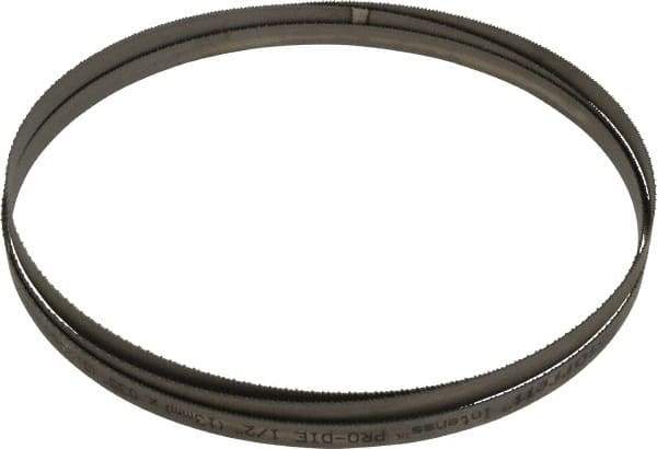 Starrett - 14 TPI, 8' Long x 1/2" Wide x 0.035" Thick, Welded Band Saw Blade - Bi-Metal, Toothed Edge, Raker Tooth Set, Contour Cutting - Apex Tool & Supply