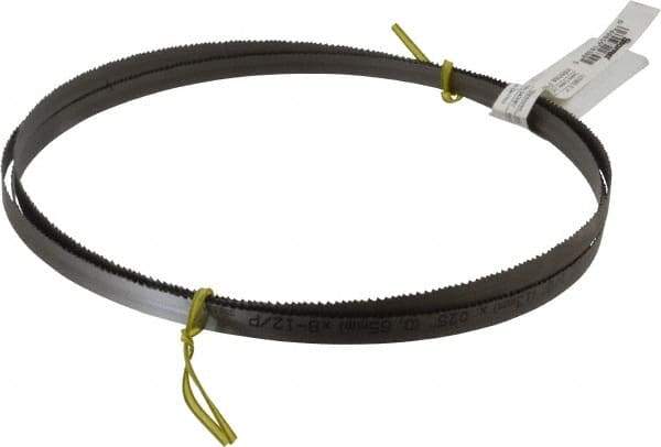 Starrett - 8 to 12 TPI, 8' 2" Long x 1/2" Wide x 0.025" Thick, Welded Band Saw Blade - Bi-Metal, Toothed Edge, Raker Tooth Set, Contour Cutting - Apex Tool & Supply