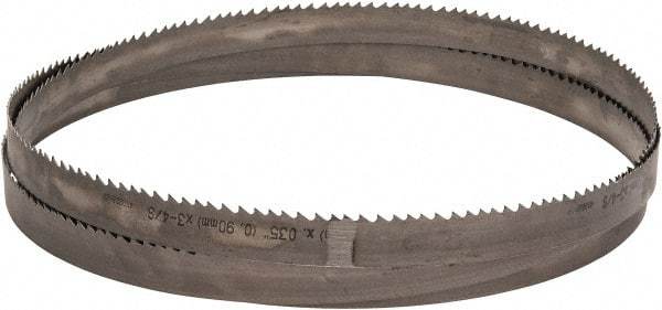 Starrett - 3 to 4 TPI, 10' 10-1/2" Long x 1" Wide x 0.035" Thick, Welded Band Saw Blade - Bi-Metal, Toothed Edge, Raker Tooth Set, Contour Cutting - Apex Tool & Supply