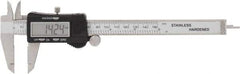 Value Collection - 0 to 150mm Range, 0.01mm Resolution, Electronic Caliper - Steel with Steel Jaws, 0.001" Accuracy - Apex Tool & Supply