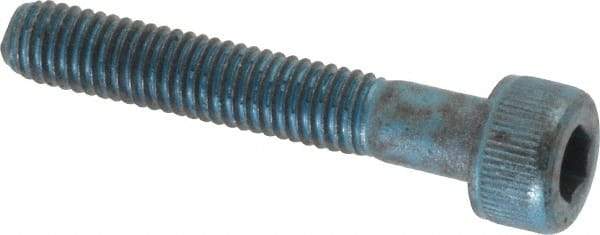 Metric Blue - M5x0.80 Metric Coarse Hex Socket Drive, Socket Cap Screw - Grade 12.9 Alloy Steel, Metric Blue Finish, Partially Threaded, 30mm Length Under Head - Apex Tool & Supply