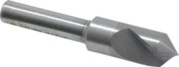 M.A. Ford - 3/8" Head Diam, 1/4" Shank Diam, 1 Flute 90° Solid Carbide Countersink - Bright Finish, 2" OAL, 0.06" Nose Diam, Single End, Straight Shank, Right Hand Cut - Apex Tool & Supply