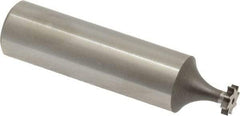 Keo - 1/4" Diam x 1/16" Face Width, High Speed Steel, 8 Teeth, Shank Connection Woodruff Keyseat Cutter - Uncoated, 2-1/16" OAL x 1/2" Shank, Straight Teeth, ANSI 202, Old Standard 201 - Apex Tool & Supply