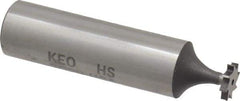Keo - 5/16" Diam x 1/16" Face Width, High Speed Steel, 8 Teeth, Shank Connection Woodruff Keyseat Cutter - Uncoated, 2-1/16" OAL x 1/2" Shank, Straight Teeth, ANSI 202-1/2, Old Standard 206 - Apex Tool & Supply
