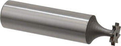 Keo - 3/8" Diam x 1/16" Face Width, High Speed Steel, 8 Teeth, Shank Connection Woodruff Keyseat Cutter - Uncoated, 2-1/16" OAL x 1/2" Shank, Straight Teeth, ANSI 203, Old Standard 211 - Apex Tool & Supply