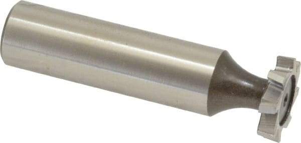 Keo - 3/8" Diam x 3/32" Face Width, High Speed Steel, 8 Teeth, Shank Connection Woodruff Keyseat Cutter - Uncoated, 2-3/32" OAL x 1/2" Shank, Straight Teeth, ANSI 303, Old Standard 212 - Apex Tool & Supply