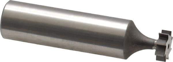 Keo - 3/8" Diam x 1/8" Face Width, High Speed Steel, 8 Teeth, Shank Connection Woodruff Keyseat Cutter - Uncoated, 2-1/8" OAL x 1/2" Shank, Straight Teeth, ANSI 403, Old Standard 213 - Apex Tool & Supply