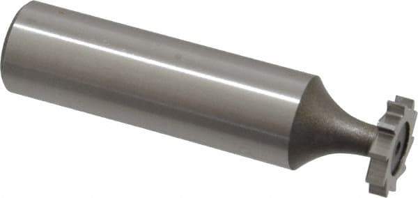 Keo - 1/2" Diam x 3/32" Face Width, High Speed Steel, 10 Teeth, Shank Connection Woodruff Keyseat Cutter - Uncoated, 2-3/32" OAL x 1/2" Shank, Straight Teeth, ANSI 304, Old Standard 2 - Apex Tool & Supply