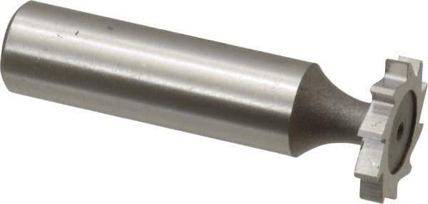 Keo - 3/4" Diam x 1/8" Face Width, High Speed Steel, 10 Teeth, Shank Connection Woodruff Keyseat Cutter - Uncoated, 2-1/8" OAL x 1/2" Shank, Straight Teeth, ANSI 406, Old Standard 7 - Apex Tool & Supply