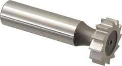 Keo - 7/8" Diam x 1/4" Face Width, High Speed Steel, 12 Teeth, Shank Connection Woodruff Keyseat Cutter - Uncoated, 2-1/4" OAL x 1/2" Shank, Straight Teeth, ANSI 807, Old Standard A - Apex Tool & Supply