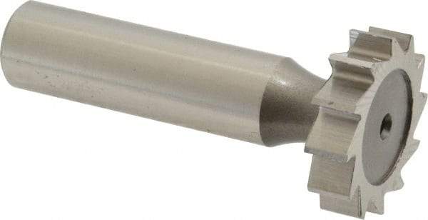 Keo - 1" Diam x 1/4" Face Width, High Speed Steel, 12 Teeth, Shank Connection Woodruff Keyseat Cutter - Uncoated, 2-1/4" OAL x 1/2" Shank, Straight Teeth, ANSI 808, Old Standard 15 - Apex Tool & Supply