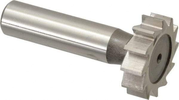 Keo - 1-1/8" Diam x 5/16" Face Width, High Speed Steel, 12 Teeth, Shank Connection Woodruff Keyseat Cutter - Uncoated, 2-5/16" OAL x 1/2" Shank, Straight Teeth, ANSI 1009, Old Standard C - Apex Tool & Supply