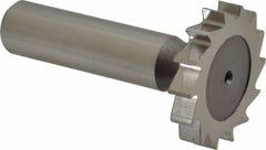 Keo - 1-1/4" Diam x 7/32" Face Width, High Speed Steel, 14 Teeth, Shank Connection Woodruff Keyseat Cutter - Uncoated, 2-7/32" OAL x 1/2" Shank, Straight Teeth, ANSI 710, Old Standard 20 - Apex Tool & Supply