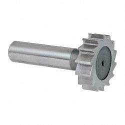 Keo - 1-1/4" Diam x 3/8" Face Width, High Speed Steel, 14 Teeth, Shank Connection Woodruff Keyseat Cutter - Uncoated, 2-3/8" OAL x 1/2" Shank, Straight Teeth, ANSI 1210, Old Standard E - Apex Tool & Supply