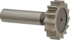 Keo - 1-3/8" Diam x 3/8" Face Width, High Speed Steel, 14 Teeth, Shank Connection Woodruff Keyseat Cutter - Uncoated, 2-3/8" OAL x 1/2" Shank, Straight Teeth, ANSI 1211, Old Standard F - Apex Tool & Supply