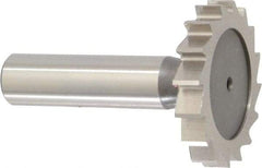 Keo - 1-1/2" Diam x 1/4" Face Width, High Speed Steel, 16 Teeth, Shank Connection Woodruff Keyseat Cutter - Uncoated, 2-1/4" OAL x 1/2" Shank, Straight Teeth, ANSI 812, Old Standard 24 - Apex Tool & Supply