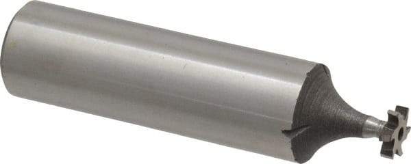 Keo - 1/4" Diam x 1/16" Face Width, High Speed Steel, 6 Teeth, Shank Connection Woodruff Keyseat Cutter - Uncoated, 2-1/16" OAL x 1/2" Shank, Staggered Teeth, ANSI 202, Old Standard 201 - Apex Tool & Supply